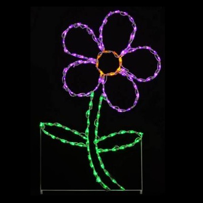 Christmastopia.com Daisy Purple Color LED Lighted Outdoor Spring Floral Decoration