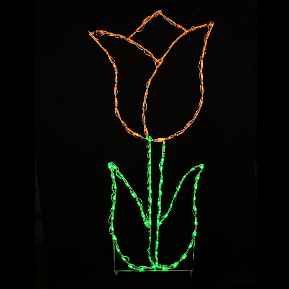 Christmastopia.com Tulip Yellow Color LED Lighted Outdoor Spring Floral Decoration