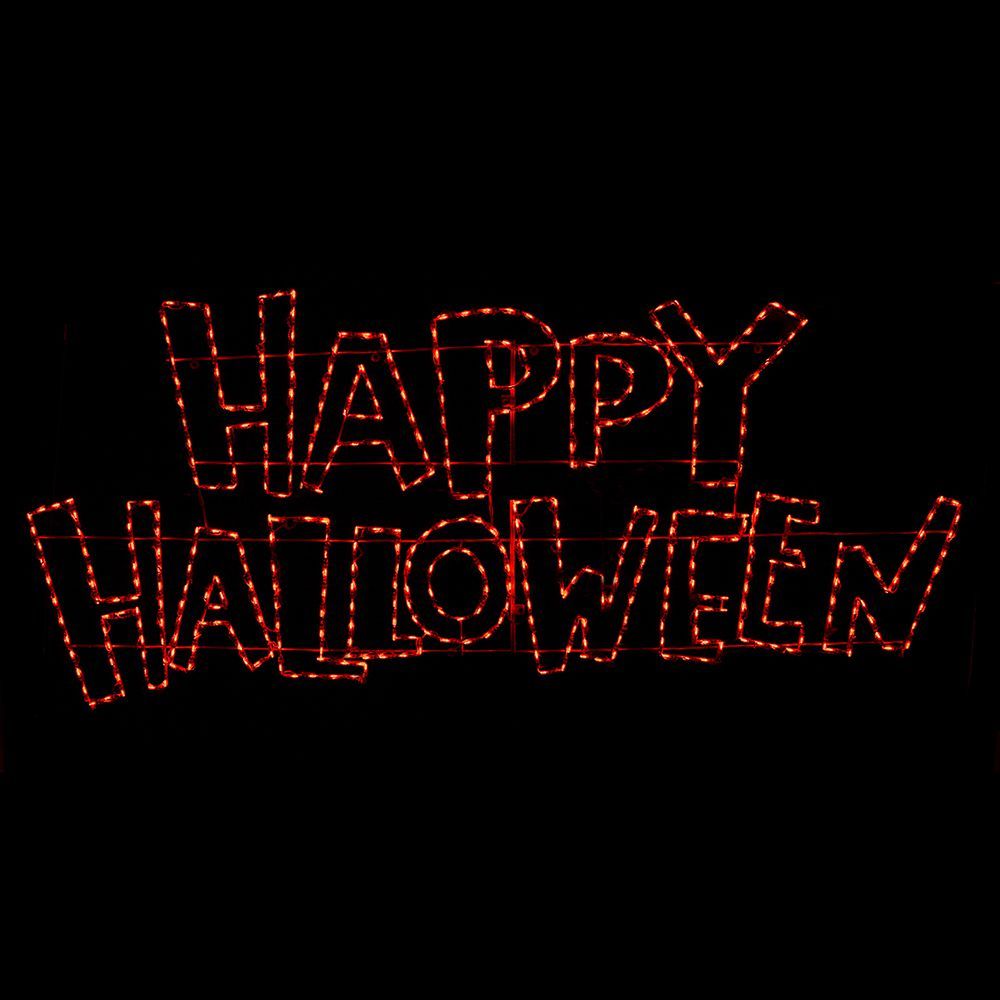 Christmastopia.com Happy Halloween Wishes Sign LED Lighted Outdoor Halloween Decoration