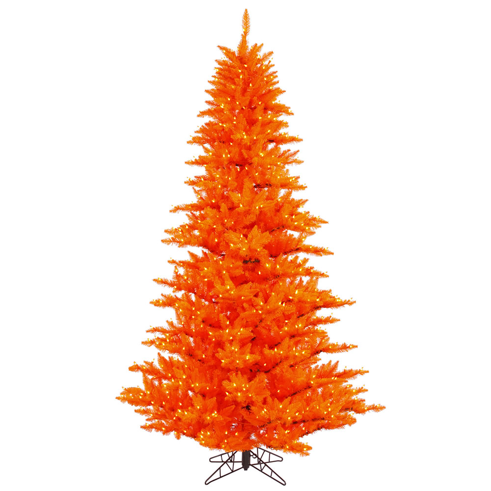 Christmastopia.com 9 Foot Orange Fir Artificial Halloween Tree 1000 DuraLit LED M5 Italian Orange Mini Lights