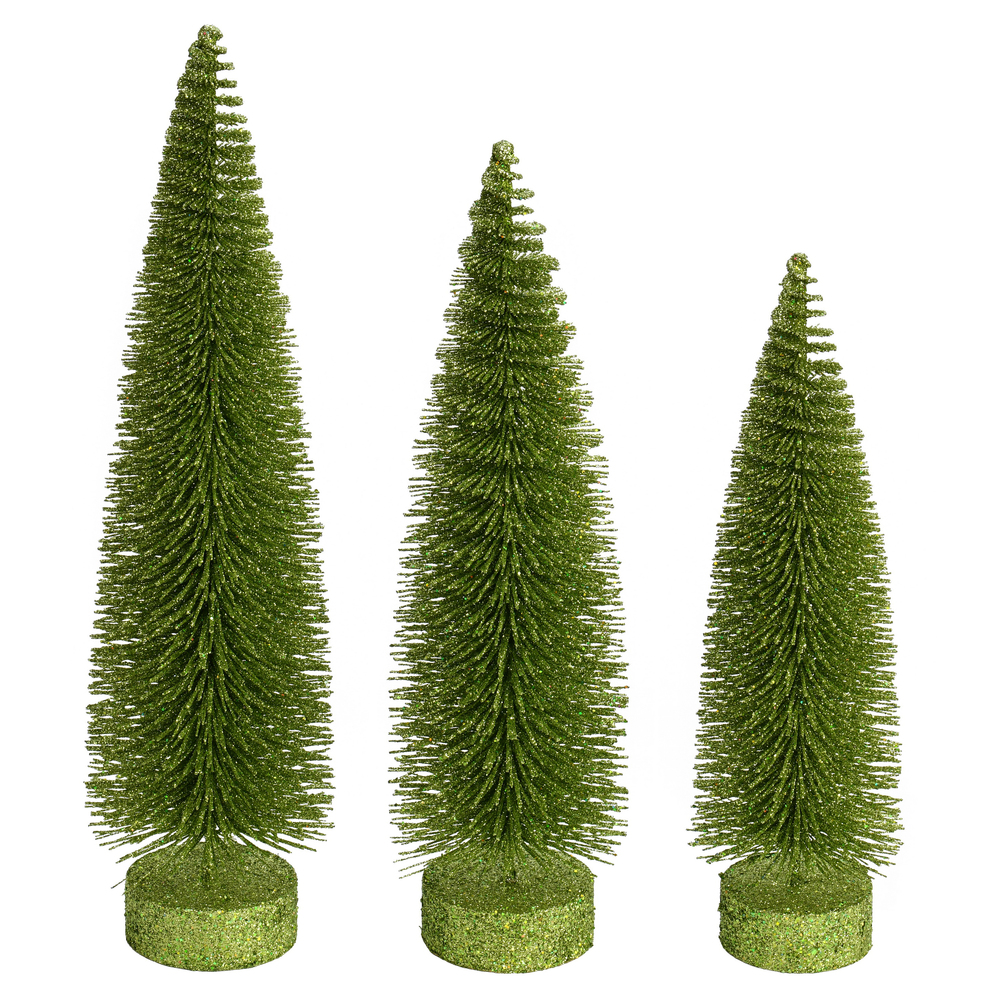 Christmastopia.com Lime Green Glitter Oval Pine Artificial Christmas Village Tree Large