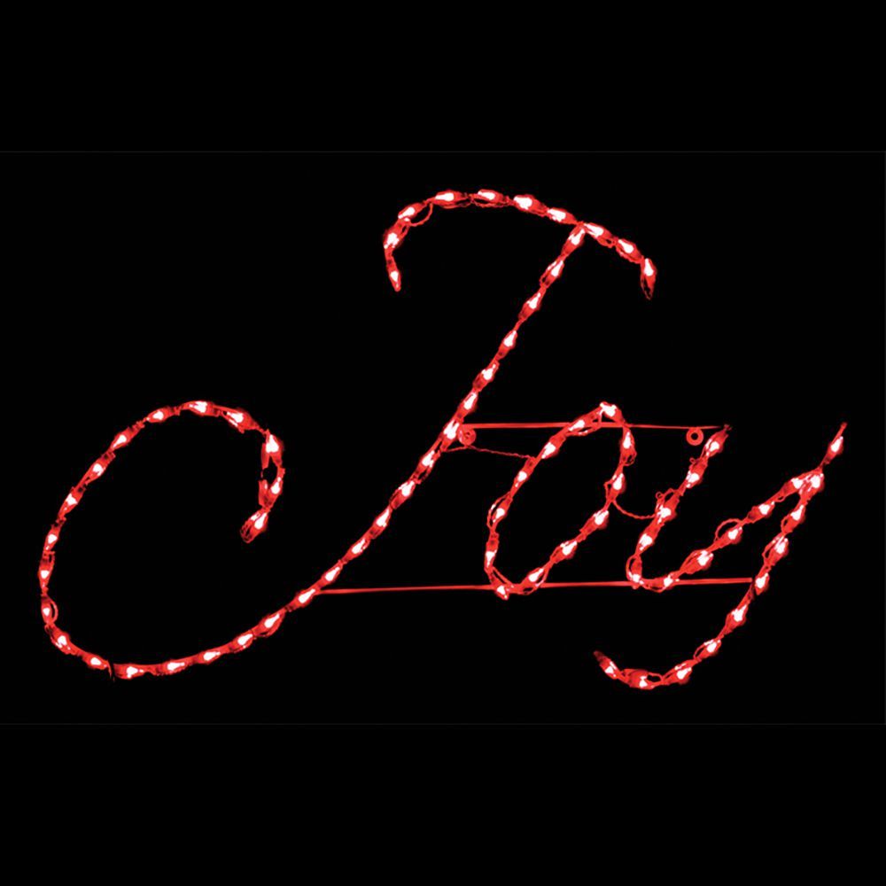 Christmastopia.com Joy Sign Cursive Red LED Lighted Outdoor Lawn Decoration