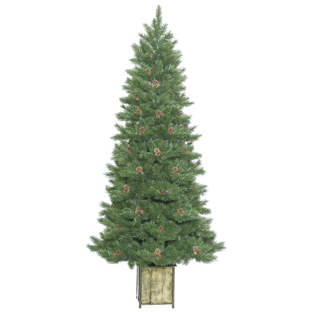 7 Foot Potted Newfield Fir Artificial Christmas Tree Instant Shape Unlit