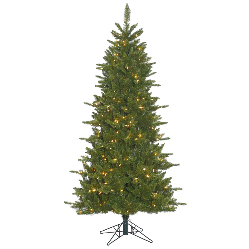 6.5 Foot Slim Durango Spruce Artificial Christmas Tree featuring 550 clear DuraLit lights.