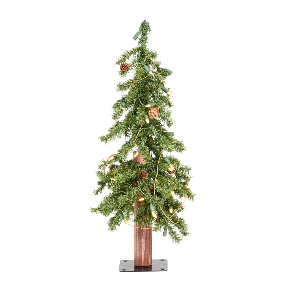 2 Foot Alpine Artificial Christmas Tree 50 DuraLit LED Warm White Lights