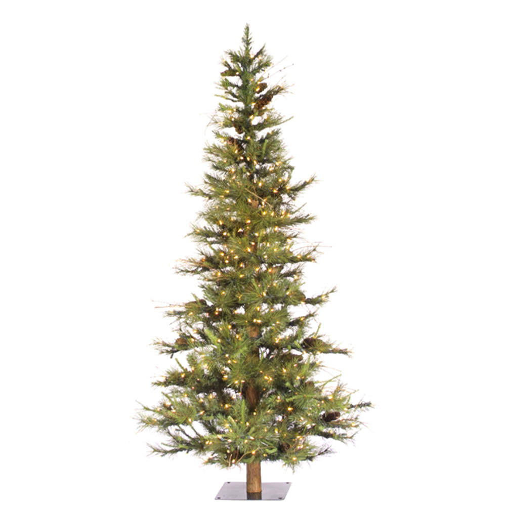 6 Foot Ashland Fir Pine Cone Artificial Christmas Tree 450 DuraLit LED Warm White Mini Lights