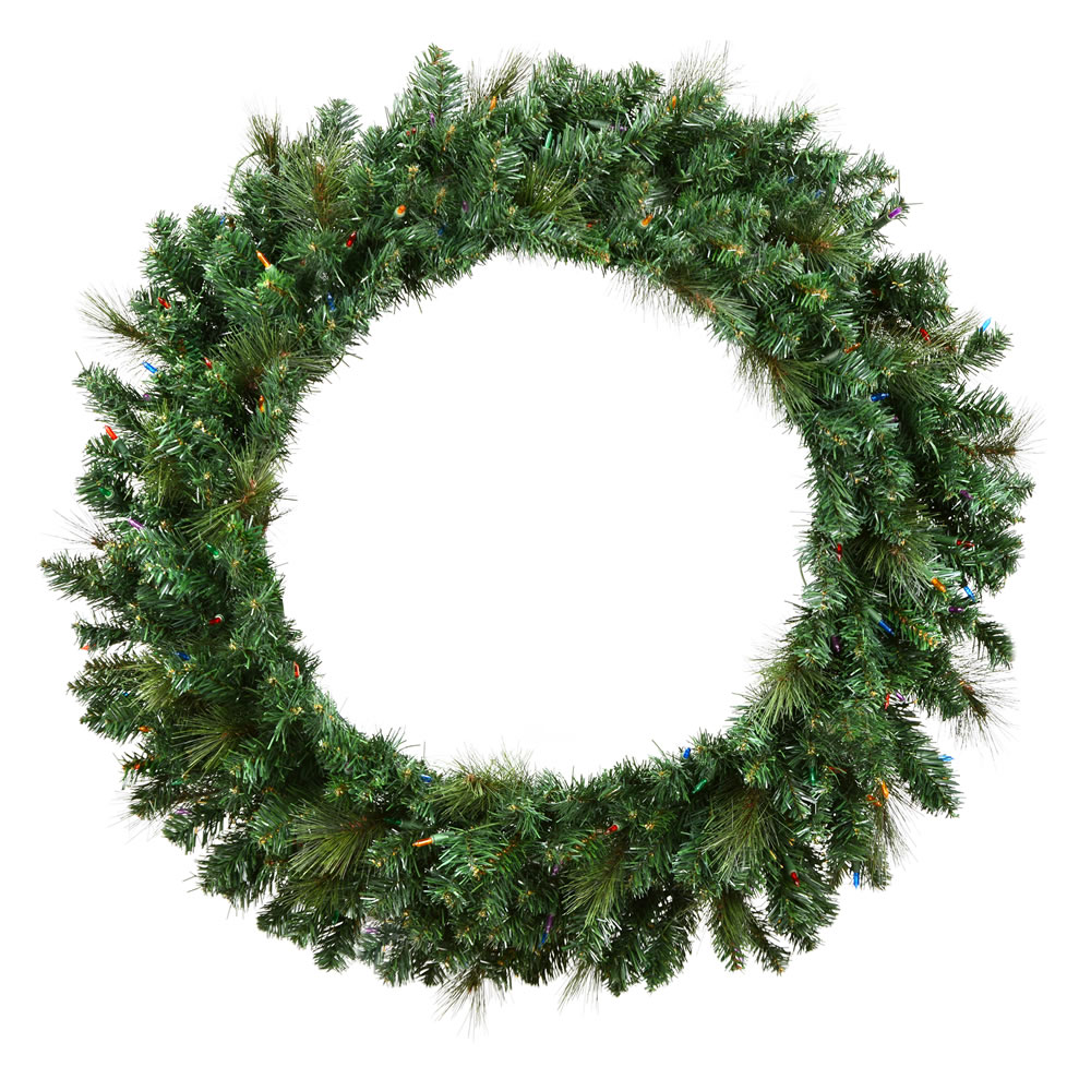 6 Foot Mixed Brussels Pine Artificial Christmas Wreath Unlit