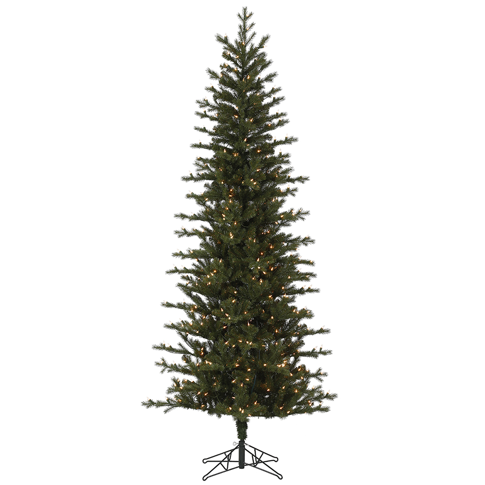 4.5 Foot Hillside Pencil Spruce Artificial Christmas Tree - 150 Duralit Incandescent Clear Mini Lights