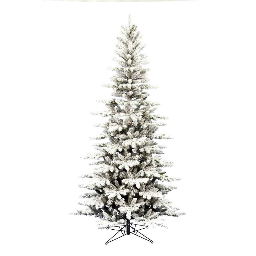 10 Foot Flocked Stratton Pine Artificial Christmas Tree Unlit