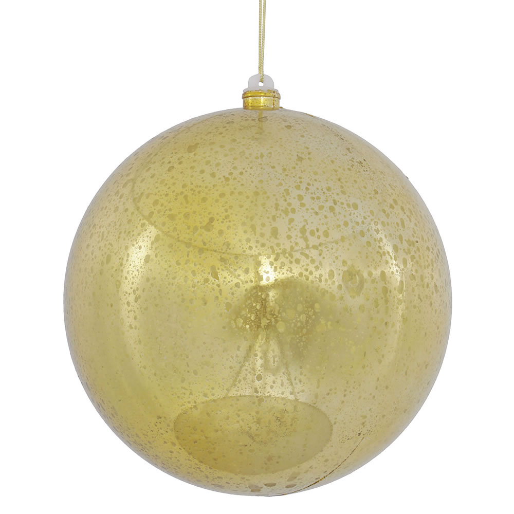 Christmastopia.com 8 Inch Gold Shiny Mercury Mardi Gras Ball Ornament Shatterproof