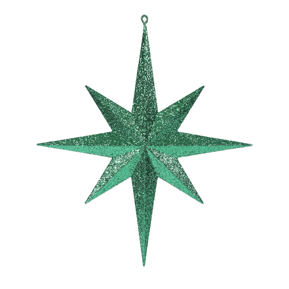 Christmastopia.com 15.75 Inch Green Glitter Bethlehem Star Mardi Gras Ornament