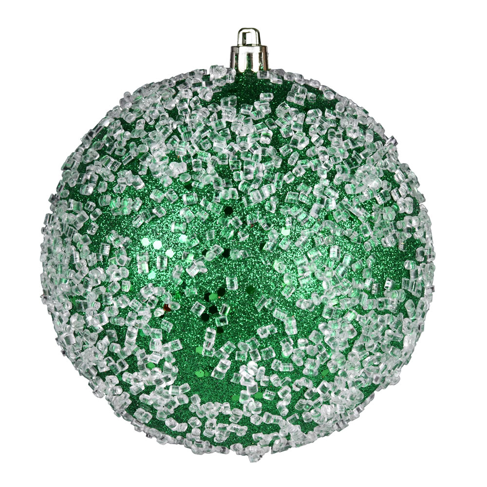 10 Inch Green Glitter Hail Christmas Ball Ornament