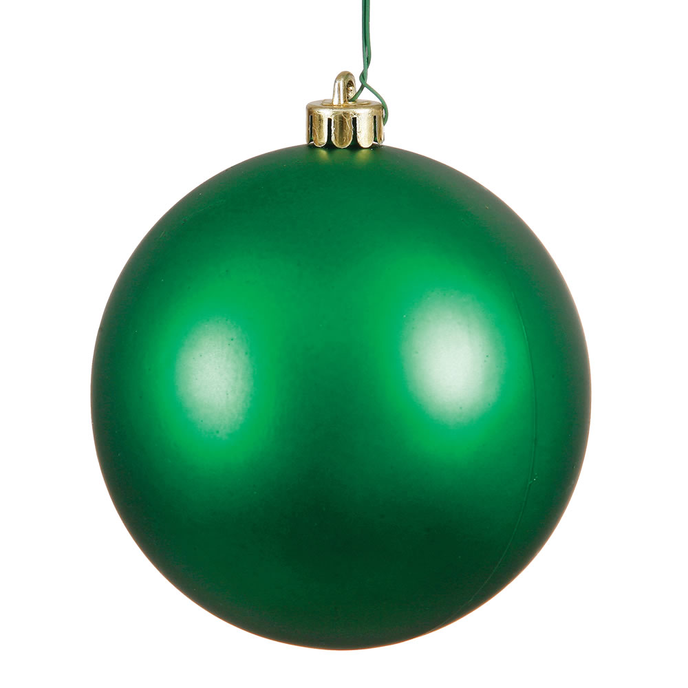 10 Inch Green Matte Artificial Christmas Ball Ornament - UV Drilled Cap