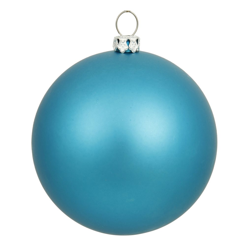 10 Inch Turquoise Matte Artificial Christmas Ball Ornament - UV Drilled Cap