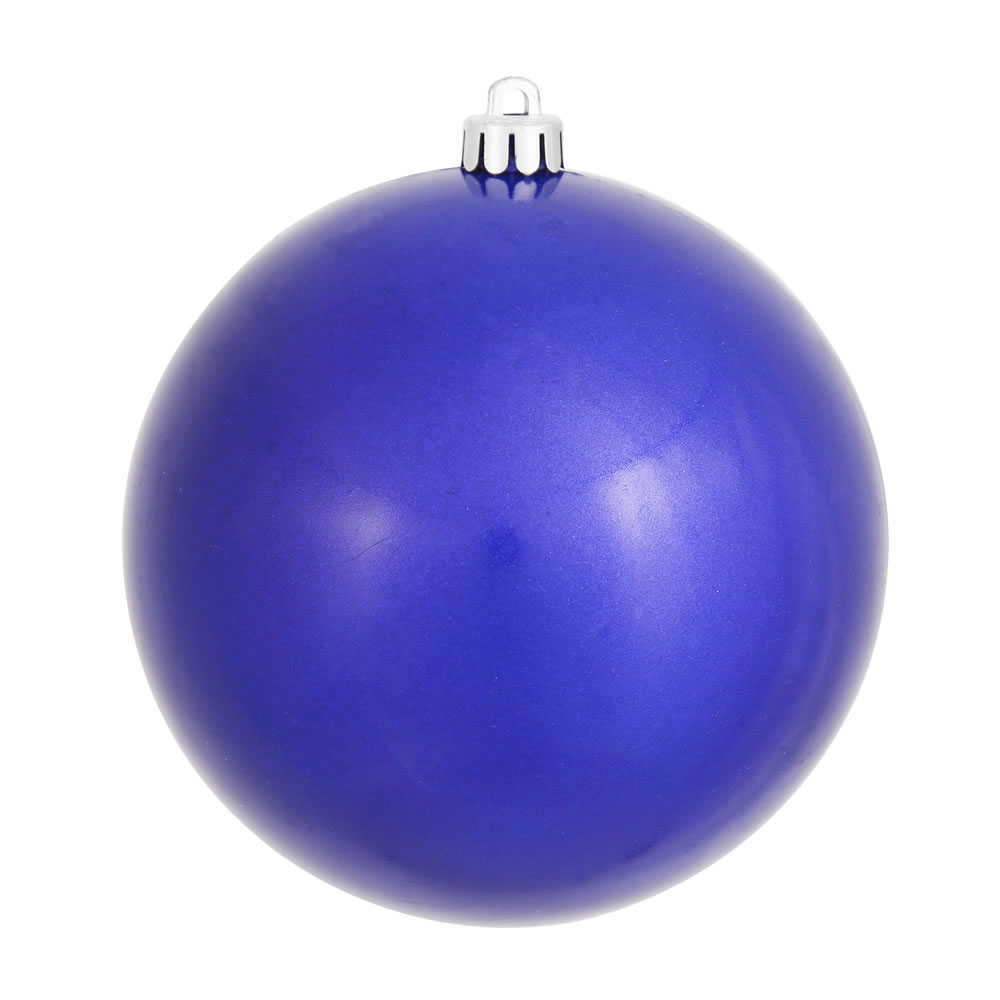 10 Inch Colbalt Black Candy Artificial Christmas Ornament - UV Drilled Cap