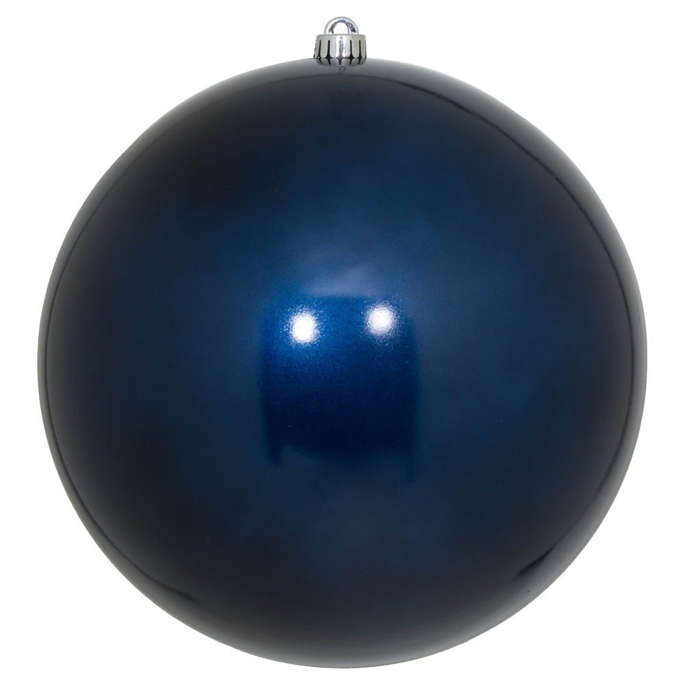10 Inch Midnight Blue Candy Artificial Christmas Ball Ornament - UV Drilled Cap