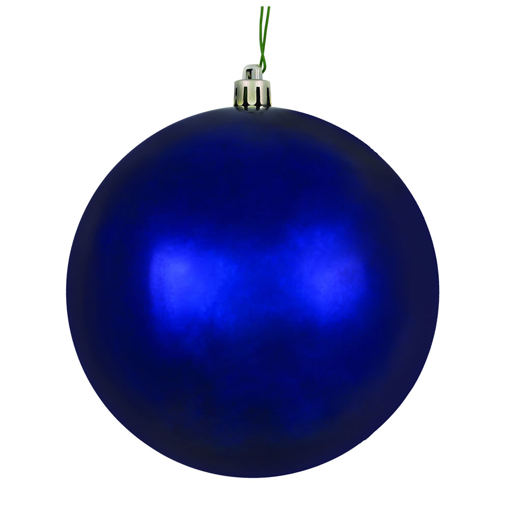 10 Inch Midnight Blue Shiny Artificial Christmas Ball Ornament - UV Drilled Cap