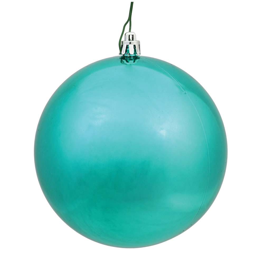 10 Inch Seafoam Shiny Artificial Christmas Ball Ornament - UV Drilled Cap
