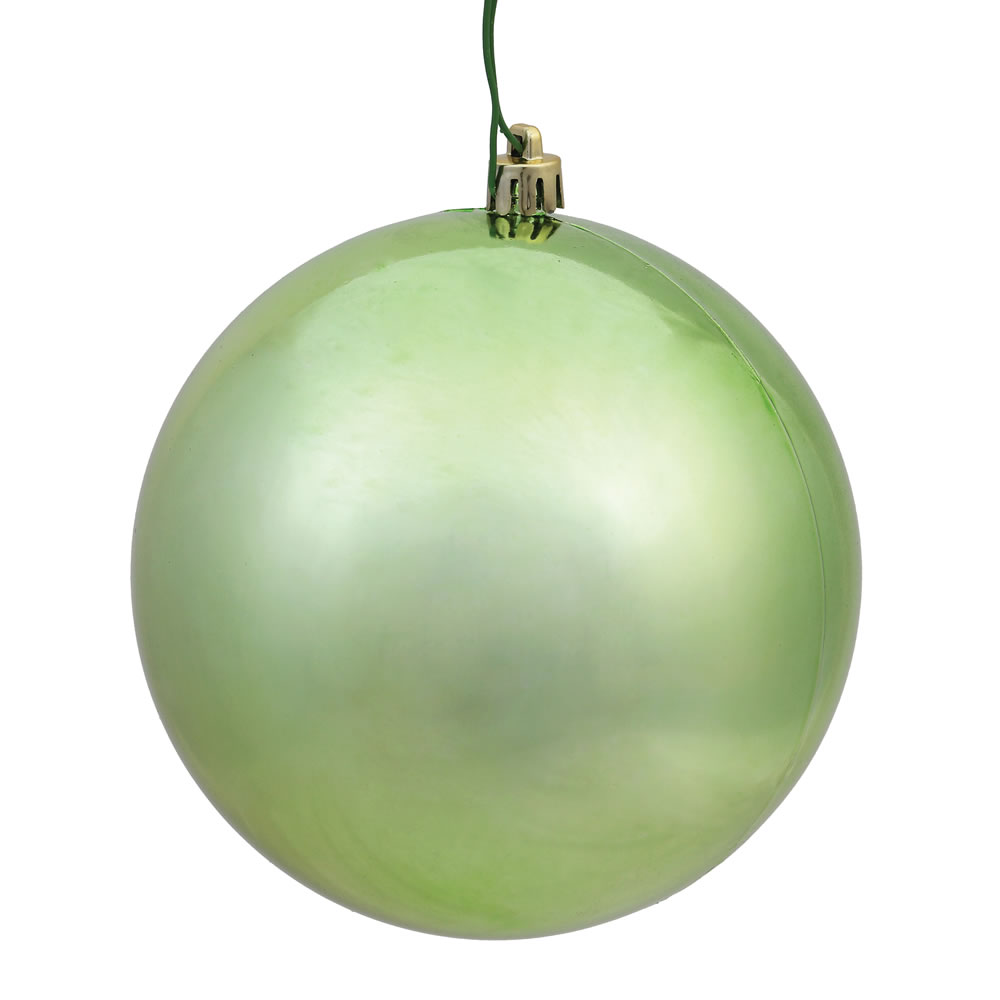 10 Inch Celadon Shiny Artificial Christmas Ball Ornament - UV Drilled Cap