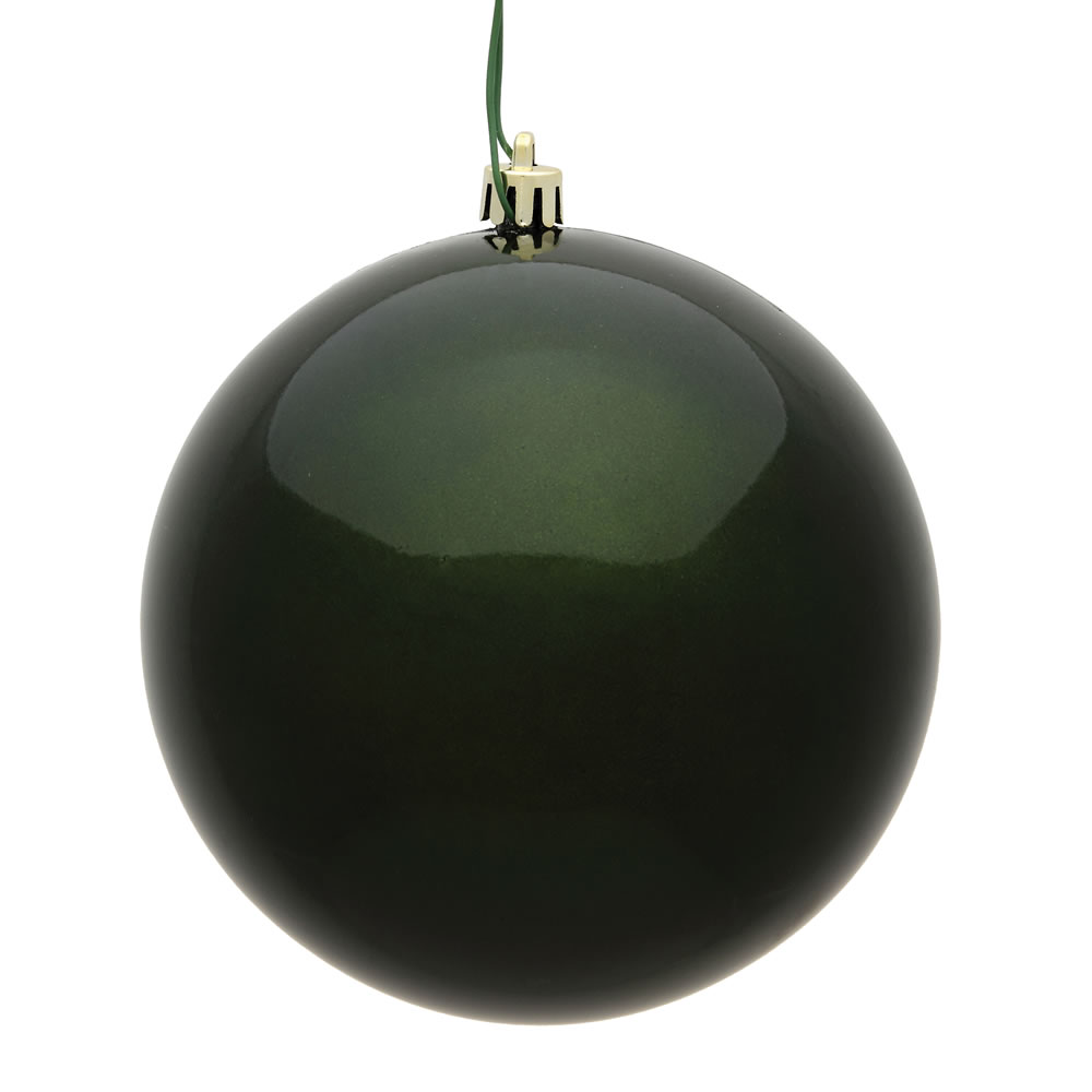 10 Inch Moss Green Candy Artificial Christmas Ball Ornament - UV Drilled Cap