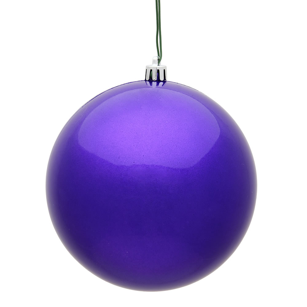 10 Inch Purple Candy Artificial Christmas Ball ornament - UV Drilled Cap