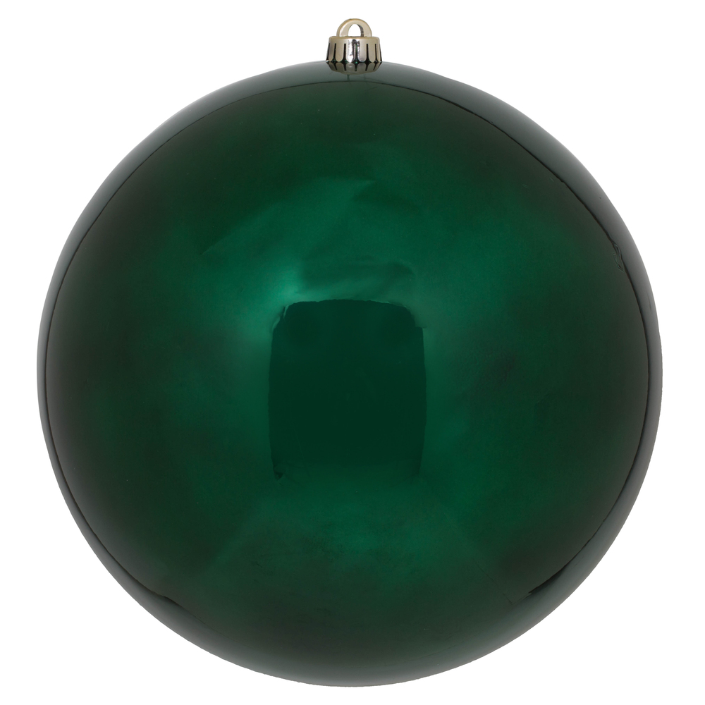 10 Inch Midnight Green Shiny Artificial Christmas Ball Ornament - UV Drilled Cap