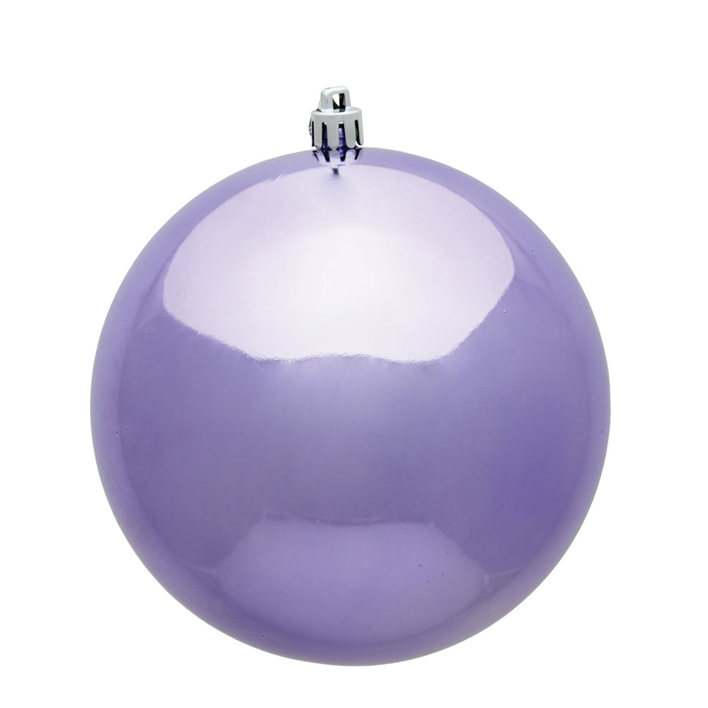 10 Inch Lavender Shiny Artificial Christmas Ball Ornament - UV Drilled Cap