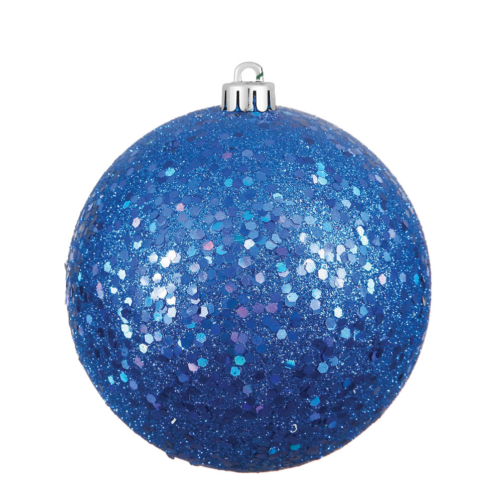 Christmastopia.com 12 Inch Blue Sequin Round Christmas Ball Ornament Shatterproof UV