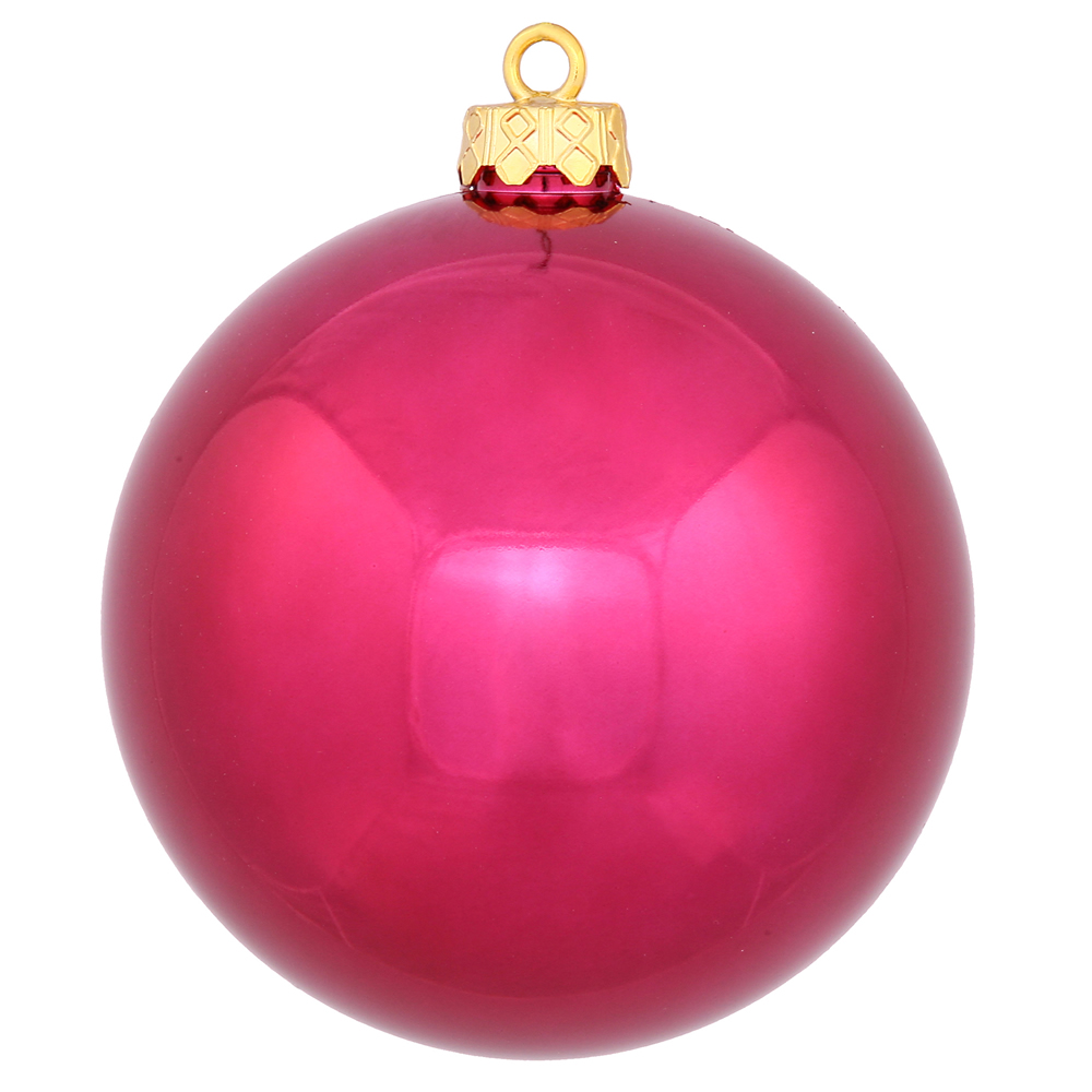 12 Inch Wine Shiny Round Shatterproof UV Christmas Ball Ornament