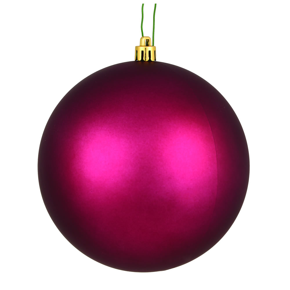 12 Inch Berry Red Matte Christmas Ball Ornament with UV Drilled Cap
