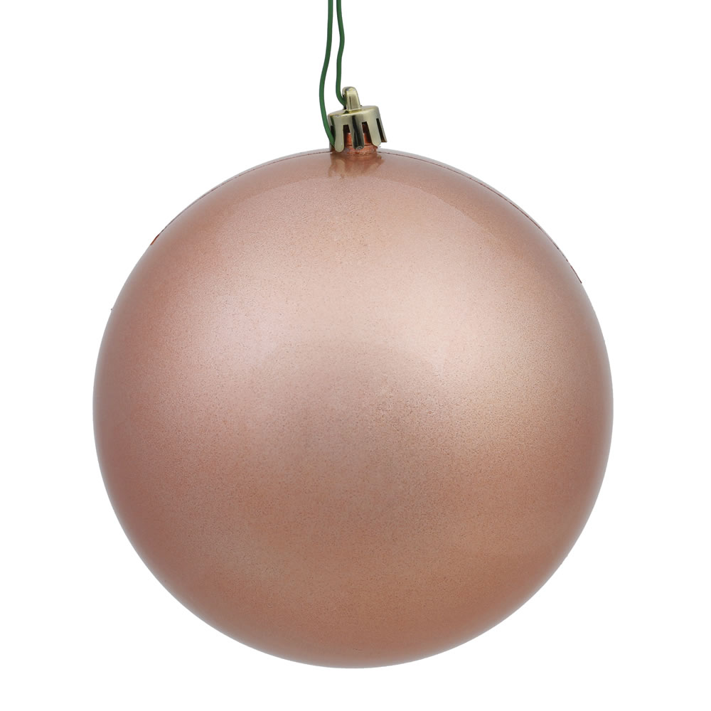 12 Inch Rose Gold Candy Round Christmas Ball Ornament Shatterproof UV