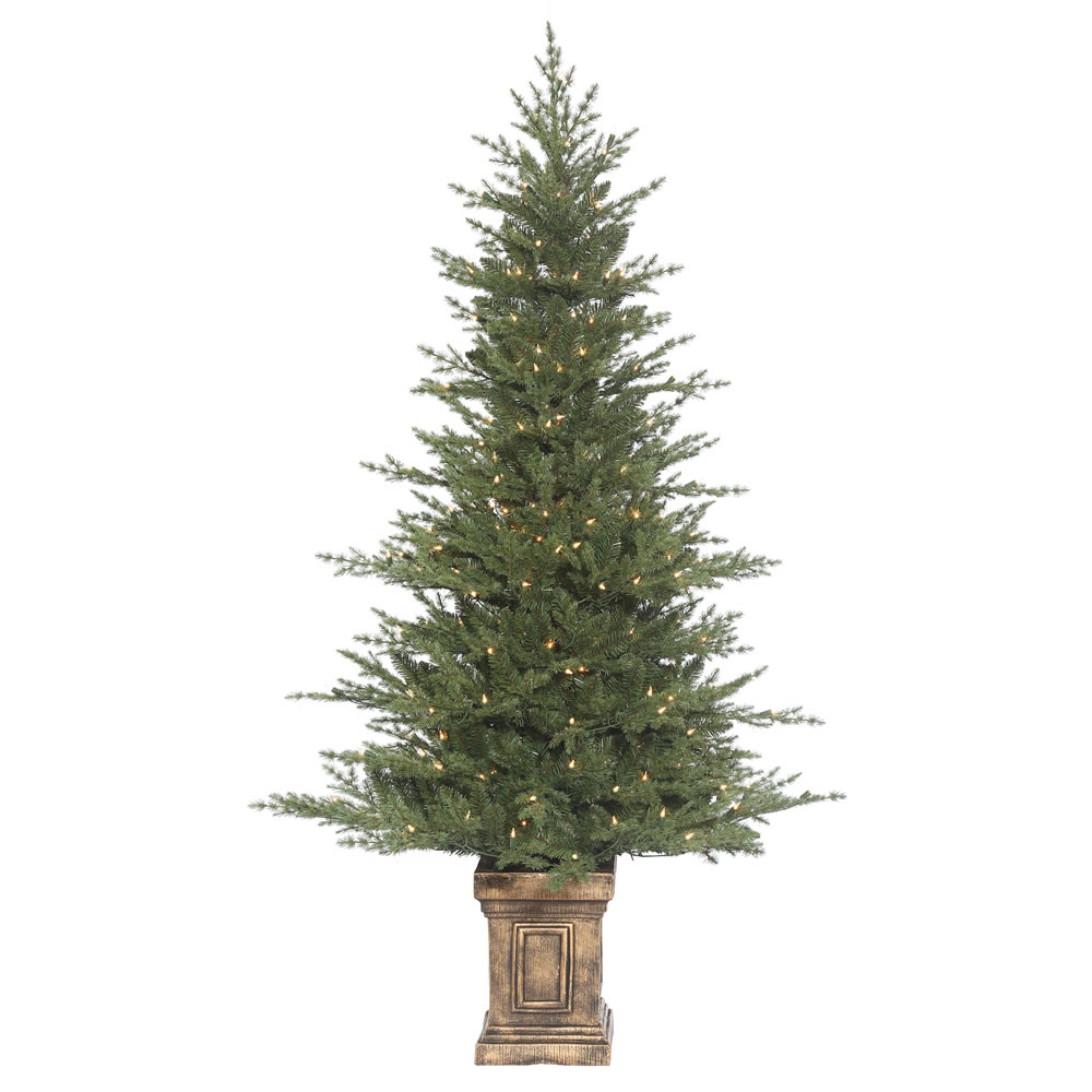 6 Foot Ariba Mixed Pine Artificial Potted Christmas Tree 300 DuraLit Incandescent Clear Mini Lights