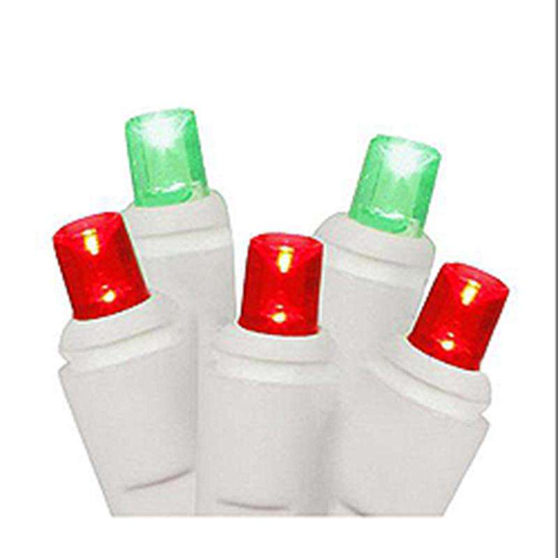 Christmastopia.com 50 Commercial Grade LED Red And Green Christmas Light Set White Wire