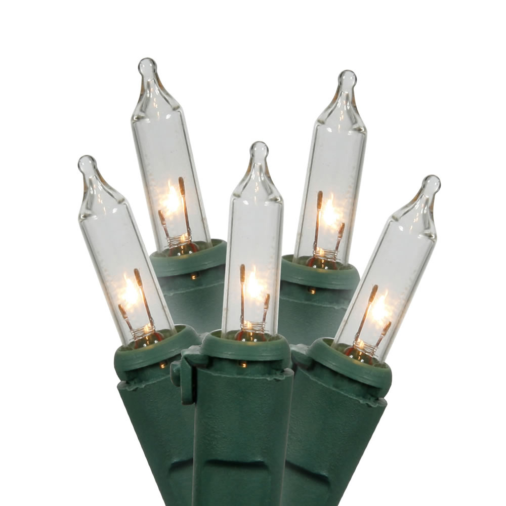Christmastopia.com 100 Commercial Quality Incandescent Mini Clear Twinkle Christmas Light Set Green Wire