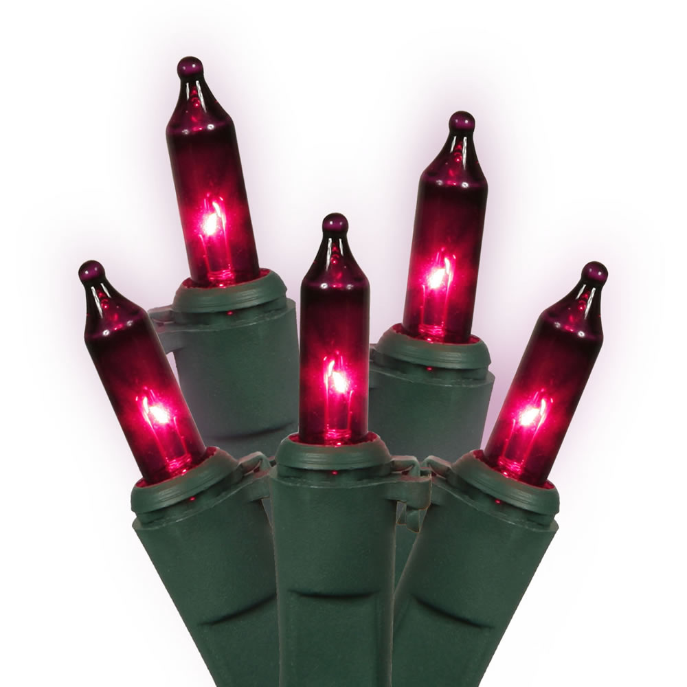 Christmastopia.com 100 Commercial Quality Incandescent Mini Purple Christmas Light Set Green Wire