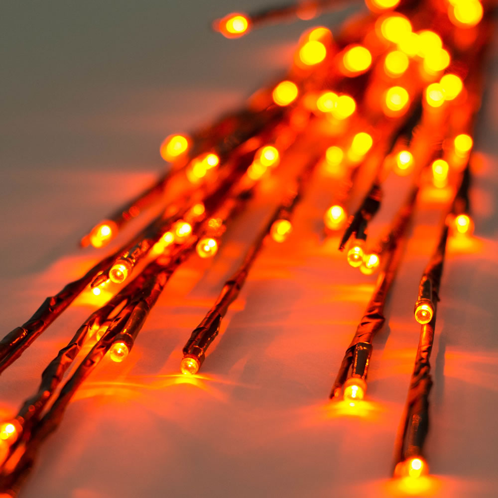 Christmastopia.com 60 LED 5MM Wide Angle Orange Halloween Twig Lights Brown Wire - 3 per Set