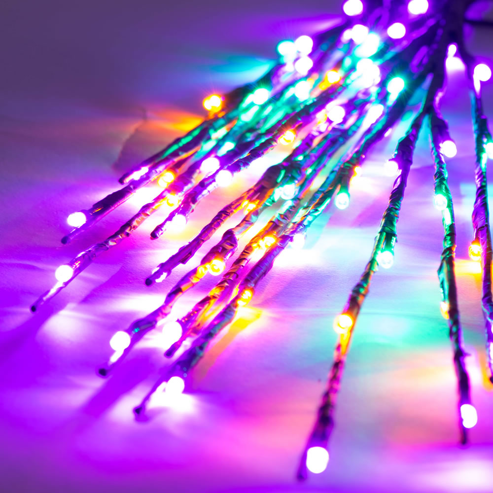 Christmastopia.com 60 LED 5MM Wide Angle Purple Gold and Green Mardi Gras Twig Lights Brown Wire - 3 per Set
