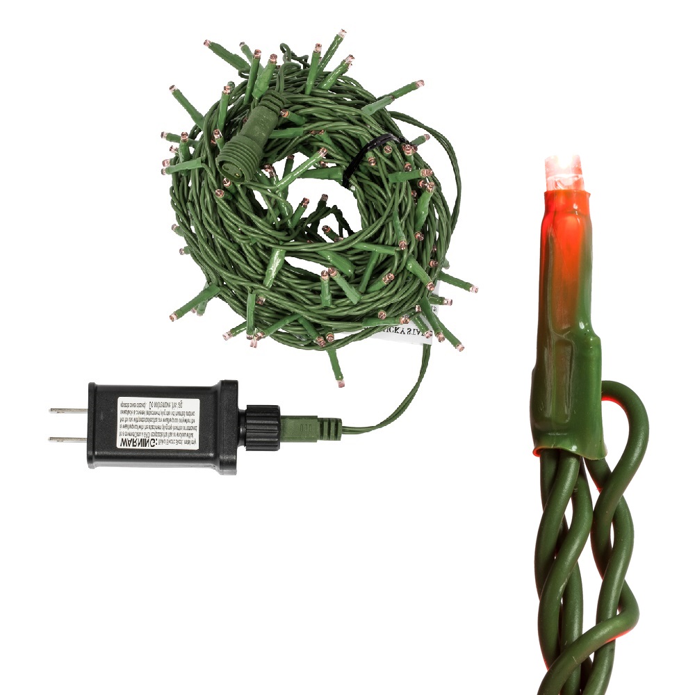 Christmastopia.com 144 LED 2mm Wide Angle Polka Dot Red Cluster Light Set Green Wire