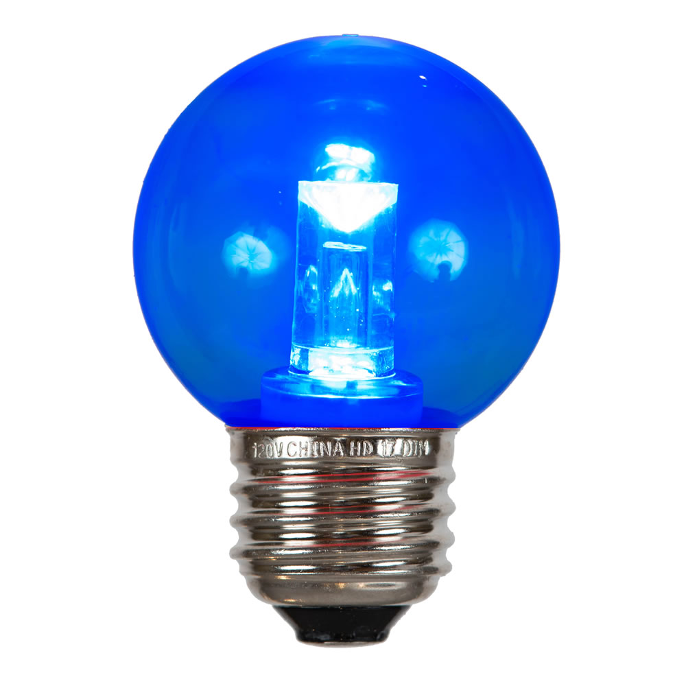 Christmastopia.com - 10 G50 Blue LED E26 Socket Christmas Light Tube Replacement Bulb