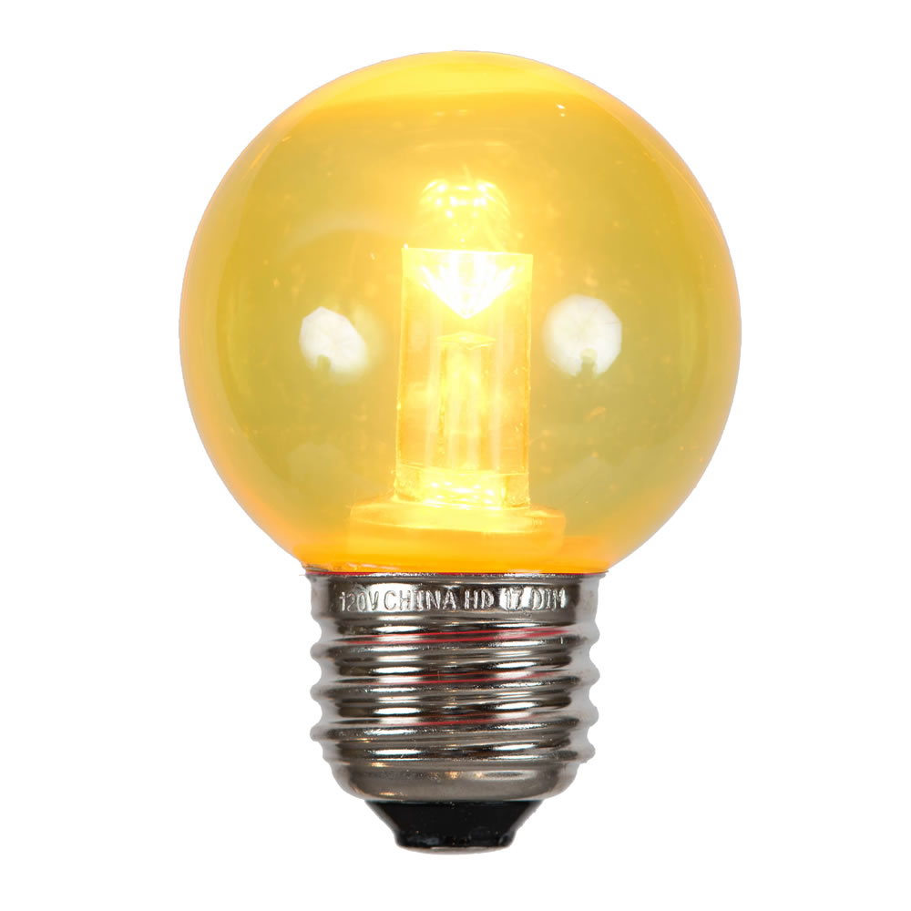 Christmastopia.com - G50 Yellow Tube LED E26 Bulb