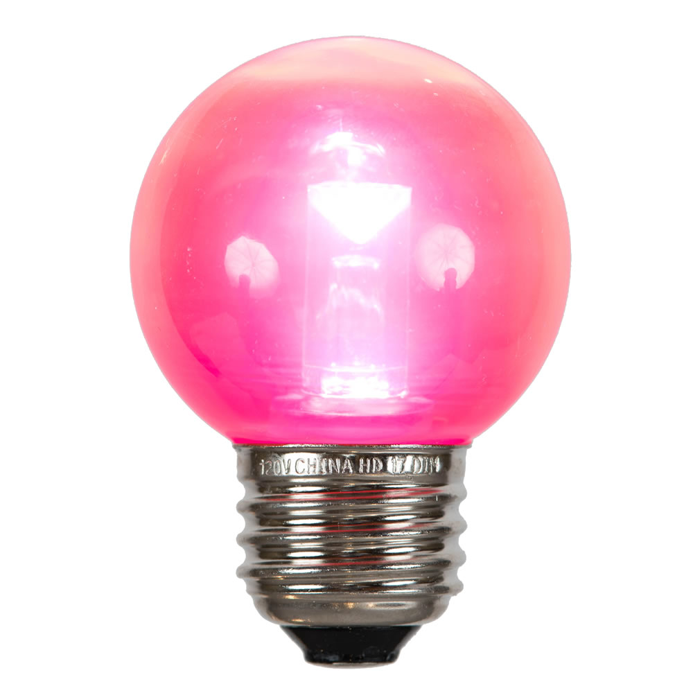 Christmastopia.com - G50 Pink Tube LED E26 Bulb