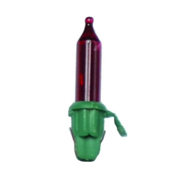 Red Mini Incandescent Light Bulb With Green Base Set Of 25