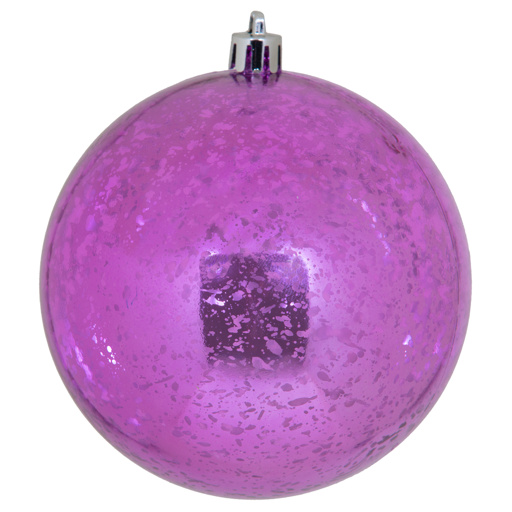 4 Inch Orchid Shiny Mercury Round Christmas Ball Ornament Shatterproof