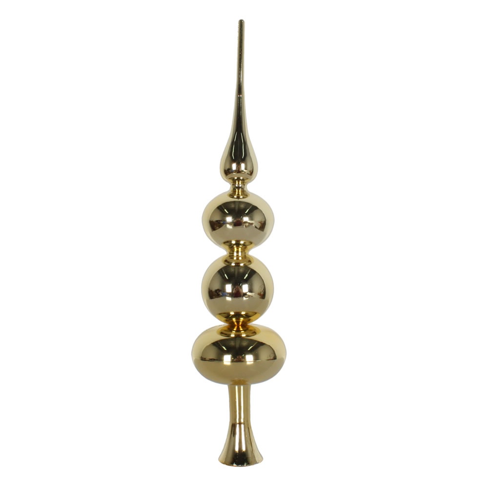 19 Inch Gold Shiny Finial Christmas Tree Top
