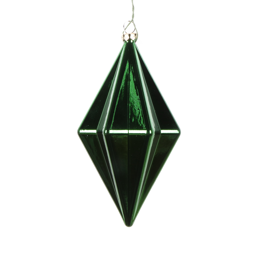 Christmastopia.com 5.5 Inch Emerald Shiny Rhombus Christmas Finial Ornament Shatterproof