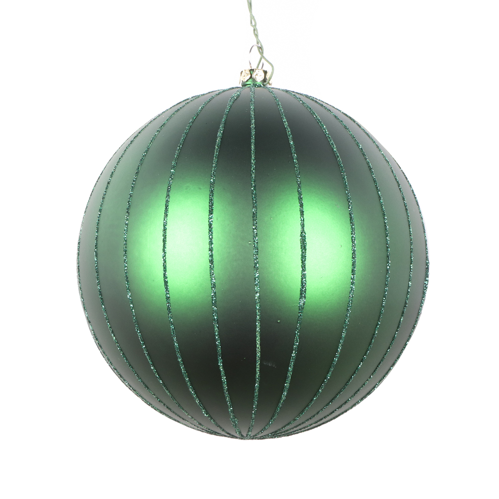 Christmastopia.com 5 Inch Emerald Matte Glitter Round Christmas Ball Ornament Shatterproof