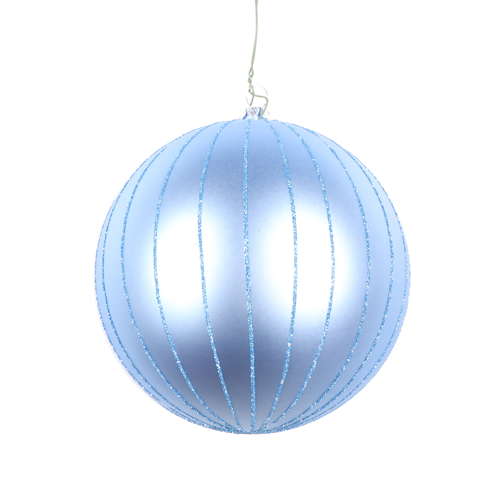 Christmastopia.com 5 Inch Periwinkle Matte Glitter Round Christmas Ball Ornament Shatterproof