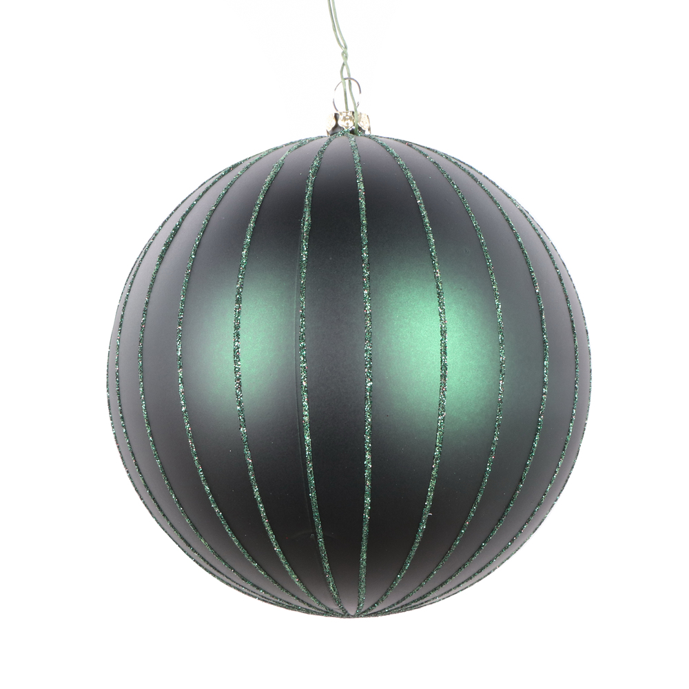 Christmastopia.com 5 Inch Midnight Green Matte Glitter Round Christmas Ball Ornament Shatterproof