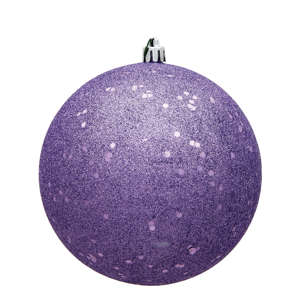 Christmastopia.com 6 Inch Lavender Sequin Round Christmas Ball Ornament Shatterproof