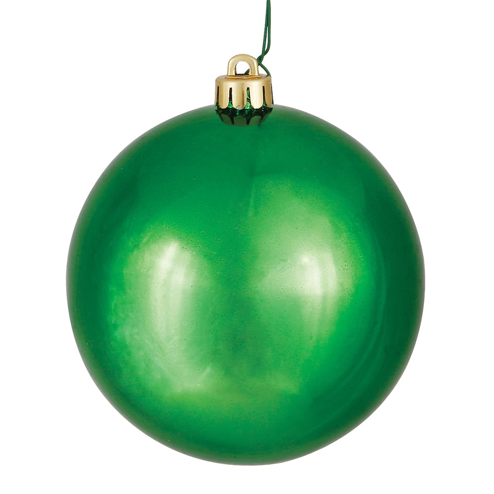 10 Inch Green Shiny Round Christmas Ball Ornament Shatterproof UV